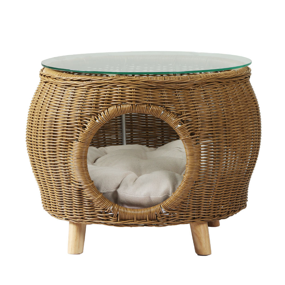 Gardeon 2-in-1 Wicker Coffee Table and Pet Bed