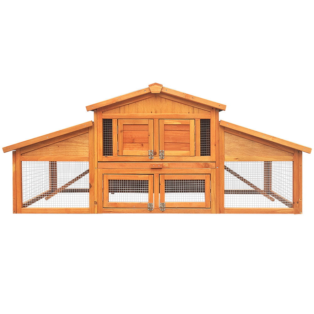 i.Pet - Large Wooden Pet Hutch 169x52x72cm