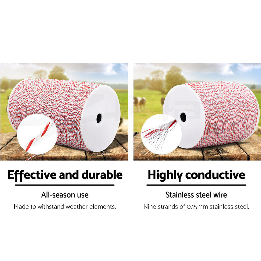 Giantz - Electric Fence Poly Wire 1000M