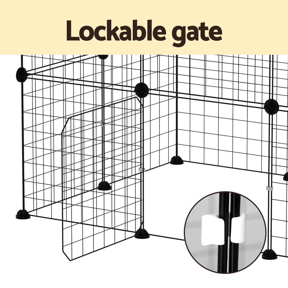i.Pet - Pet Dog Playpen Enclosure Cage 20 Panel Puppy Fence Play Pen Foldable