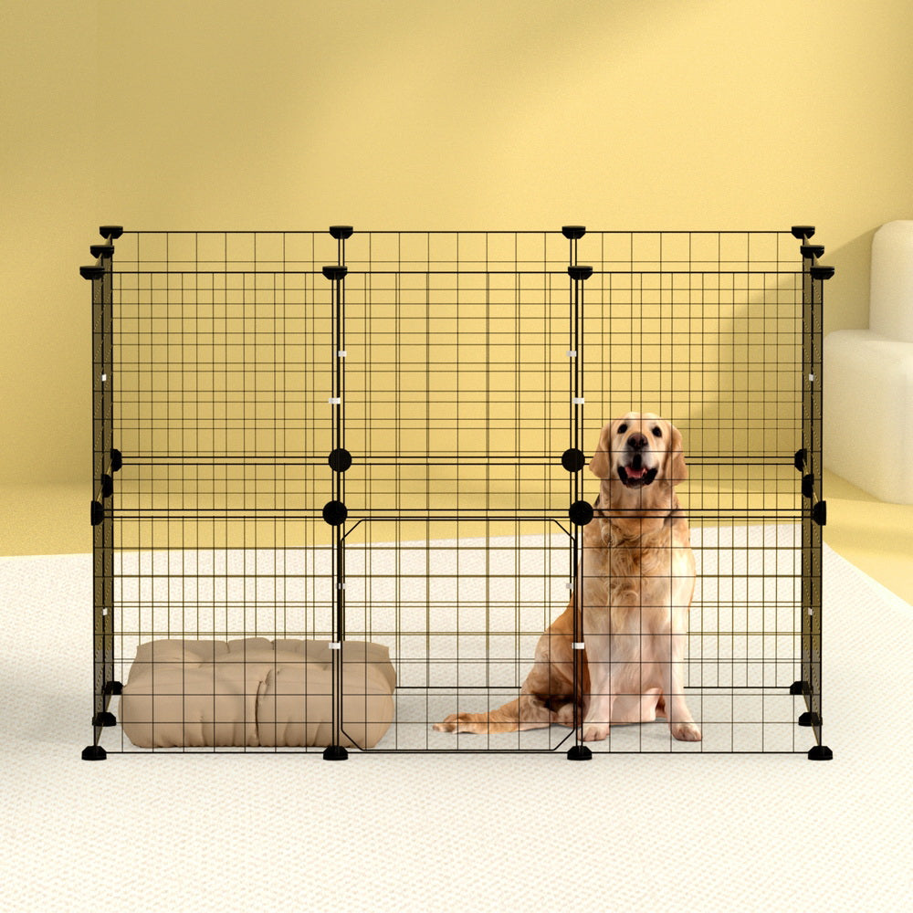 i.Pet - Pet Dog Playpen Enclosure Cage 20 Panel Puppy Fence Play Pen Foldable