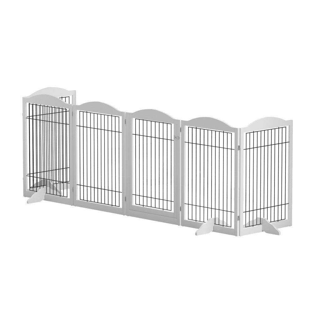 i.Pet - 6 Panel Wooden Dog Playpen Enclosure