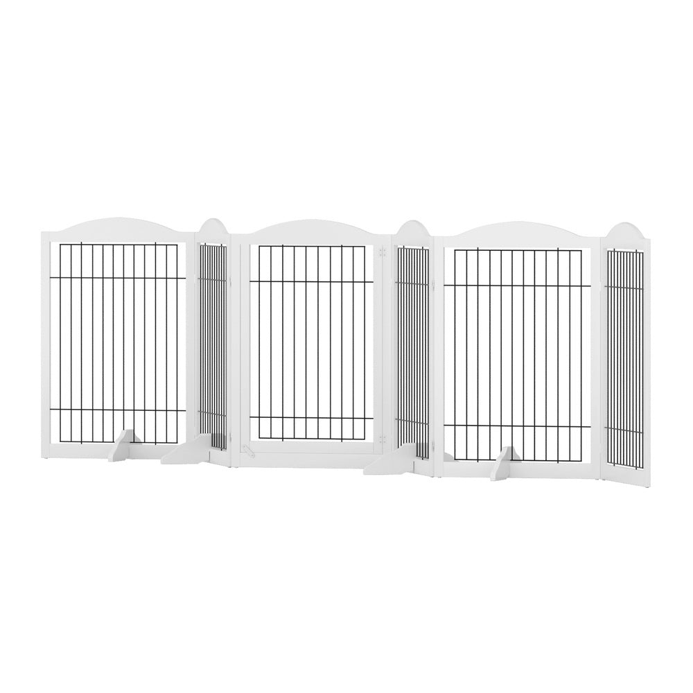i.Pet - 6 Panel Wooden Dog Playpen Enclosure