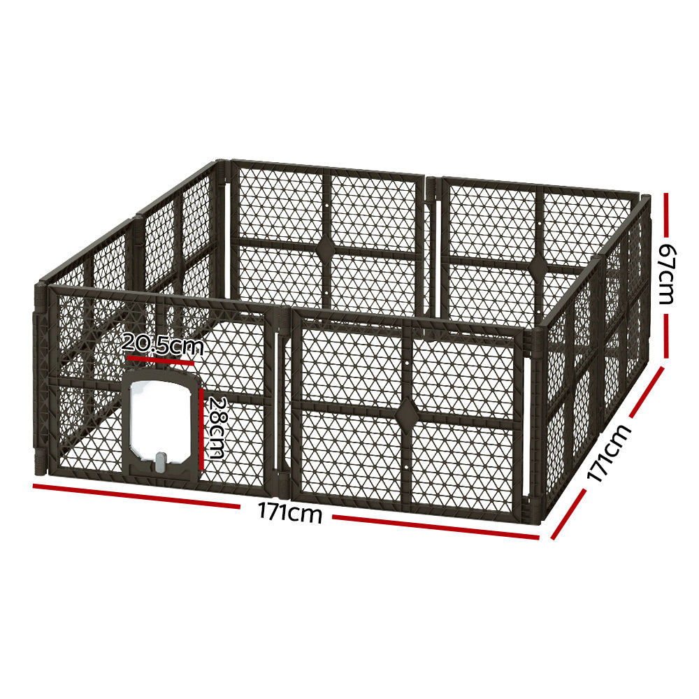 i.Pet - 8 Panel Plastic Dog Playpen Enclosure