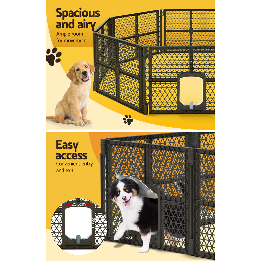 i.Pet - 8 Panel Plastic Dog Playpen Enclosure