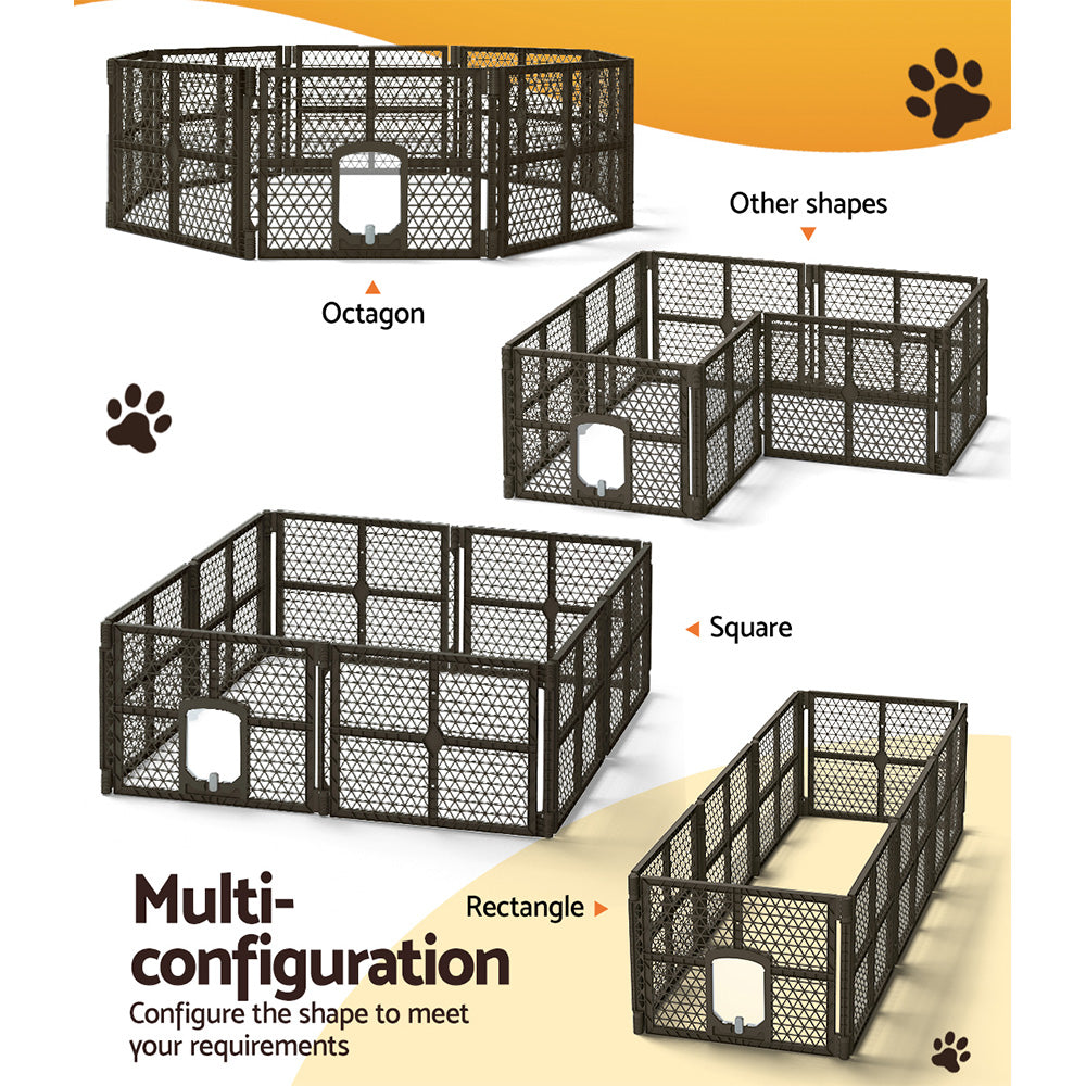 i.Pet - 8 Panel Plastic Dog Playpen Enclosure