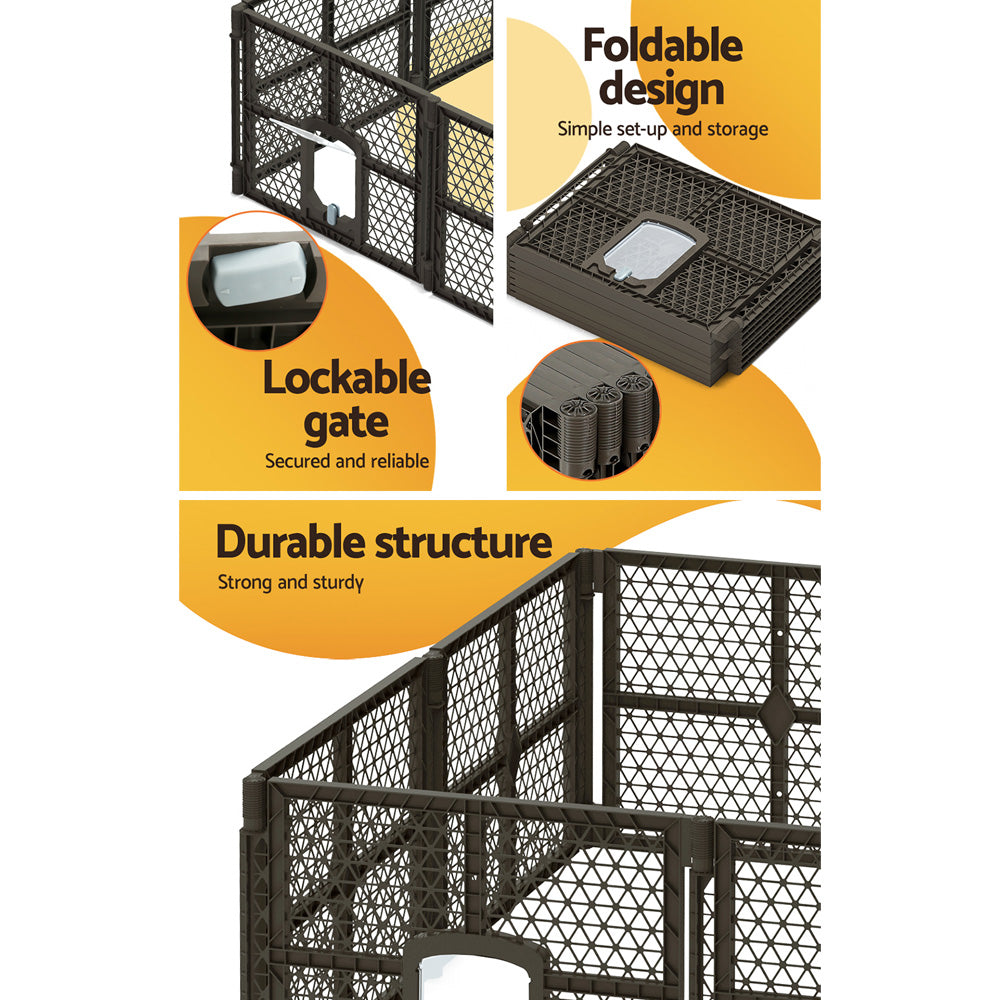 i.Pet - 8 Panel Plastic Dog Playpen Enclosure