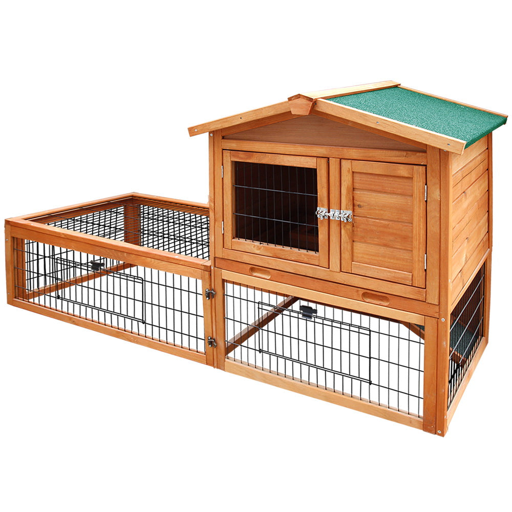 i.Pet - 155cm x 49cm x 90cm Chicken Coop and Rabbit Hutch with Large Run