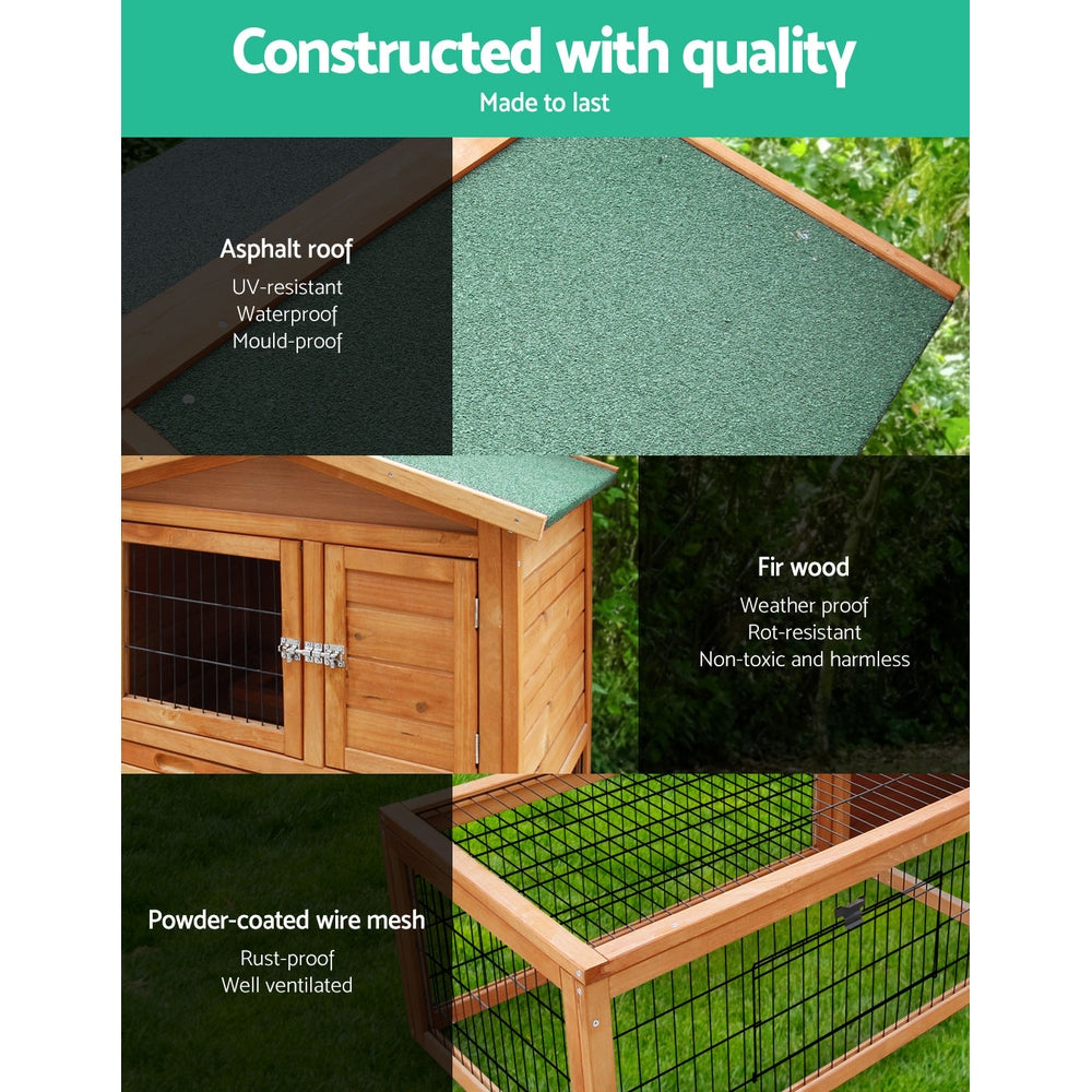 i.Pet - 155cm x 49cm x 90cm Chicken Coop and Rabbit Hutch with Large Run