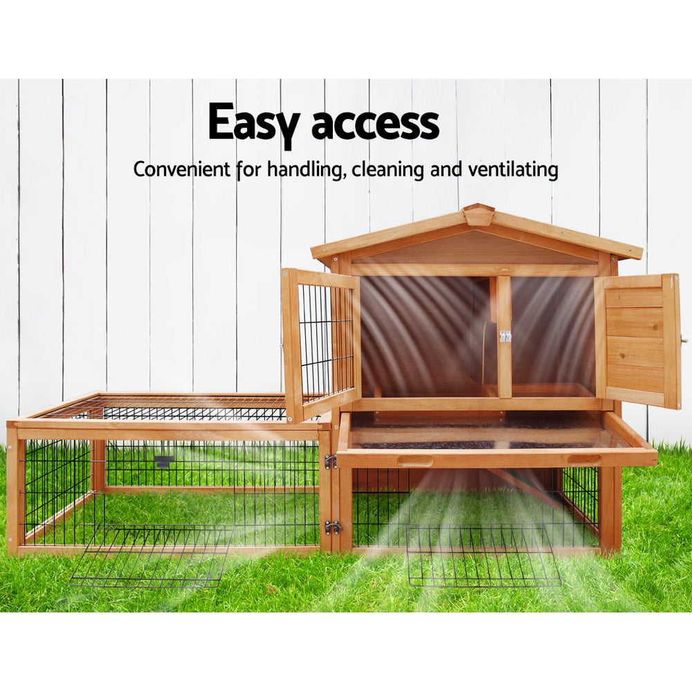 i.Pet - 155cm x 49cm x 90cm Chicken Coop and Rabbit Hutch with Large Run