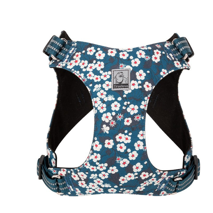 Truelove - Floral Doggy Harness Saxony Blue XL