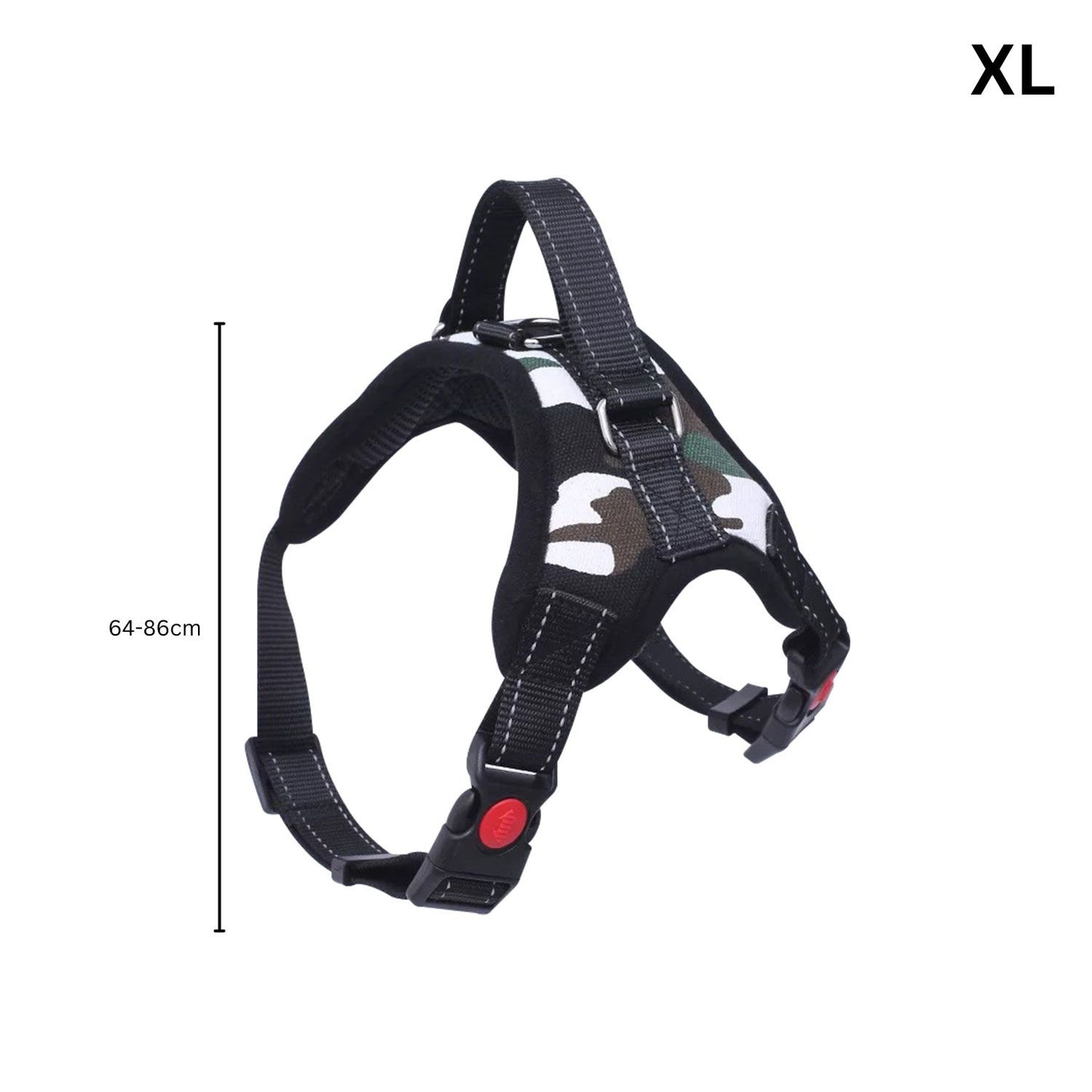 Floofi - Dog Harness XL Size - Army Green & White