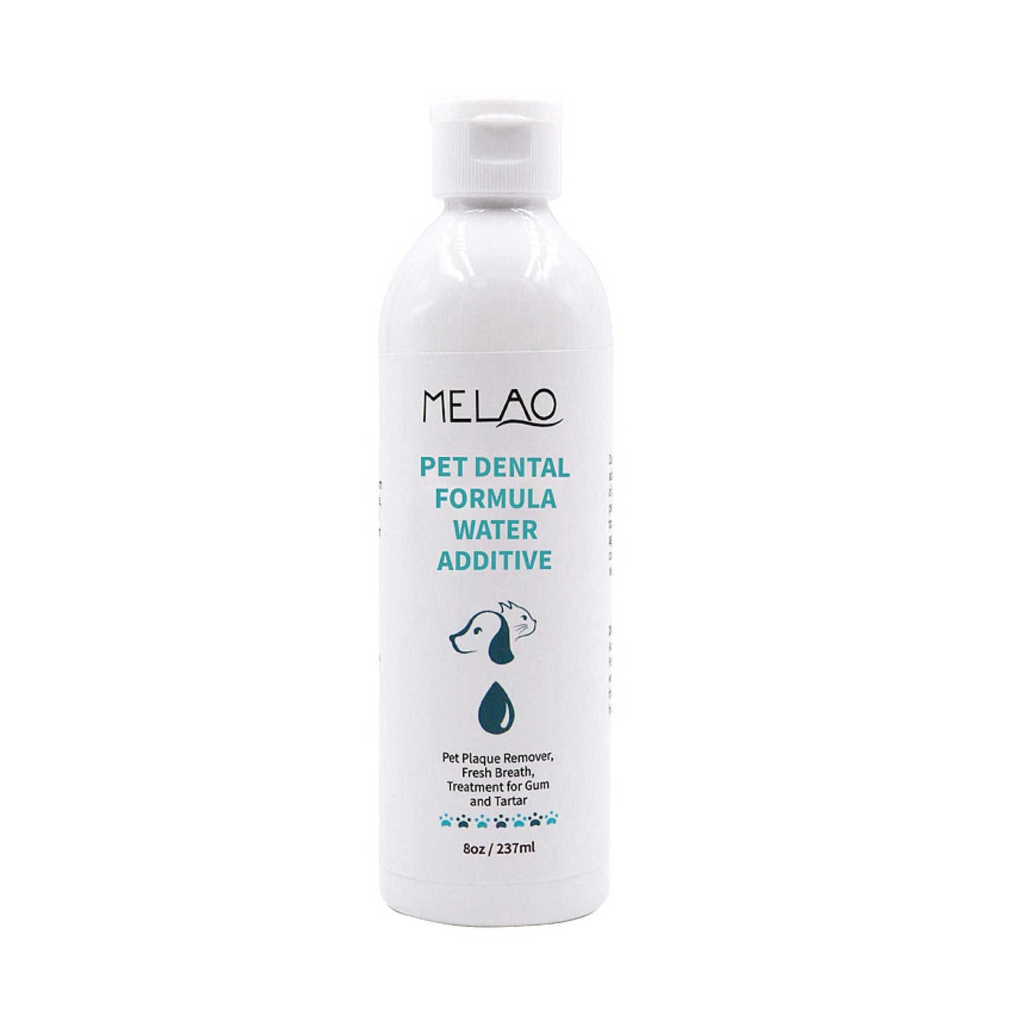 Melao 237ml Pet Dental Formula - Water Additive for Dog and Cat Teeth - Tartar, Plaque, Breath Freshener