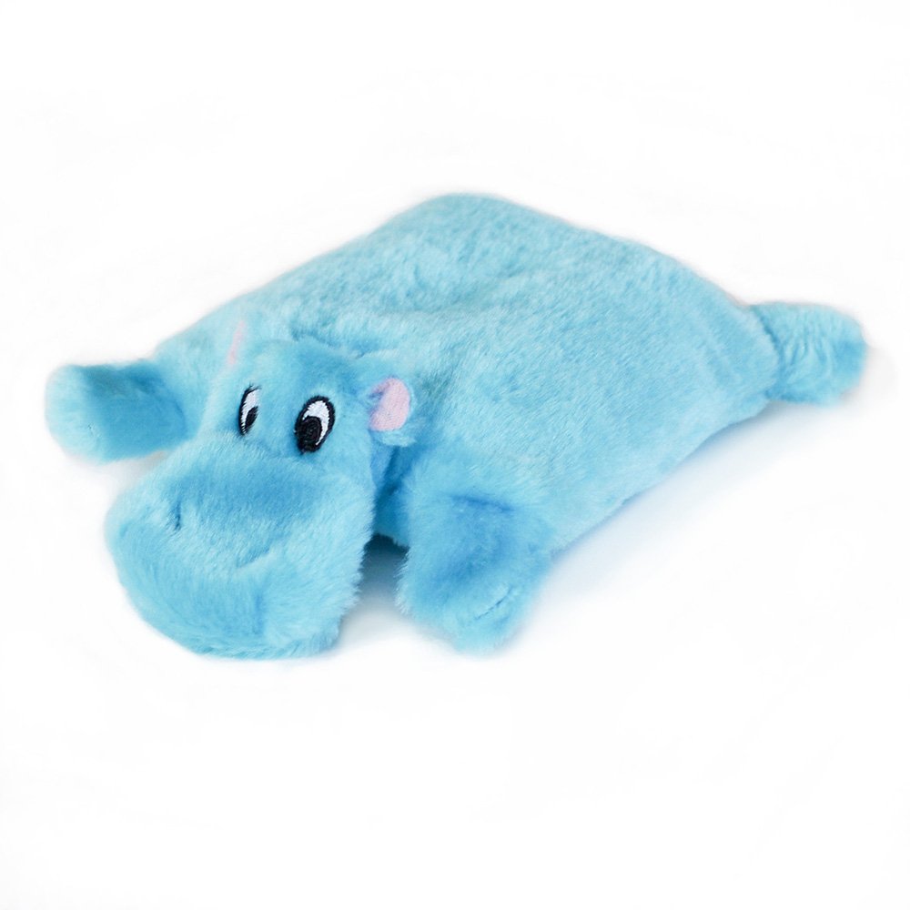 Zippy Paws Squeakie Pad Hippo - No Stuffing Plush Dog Toy