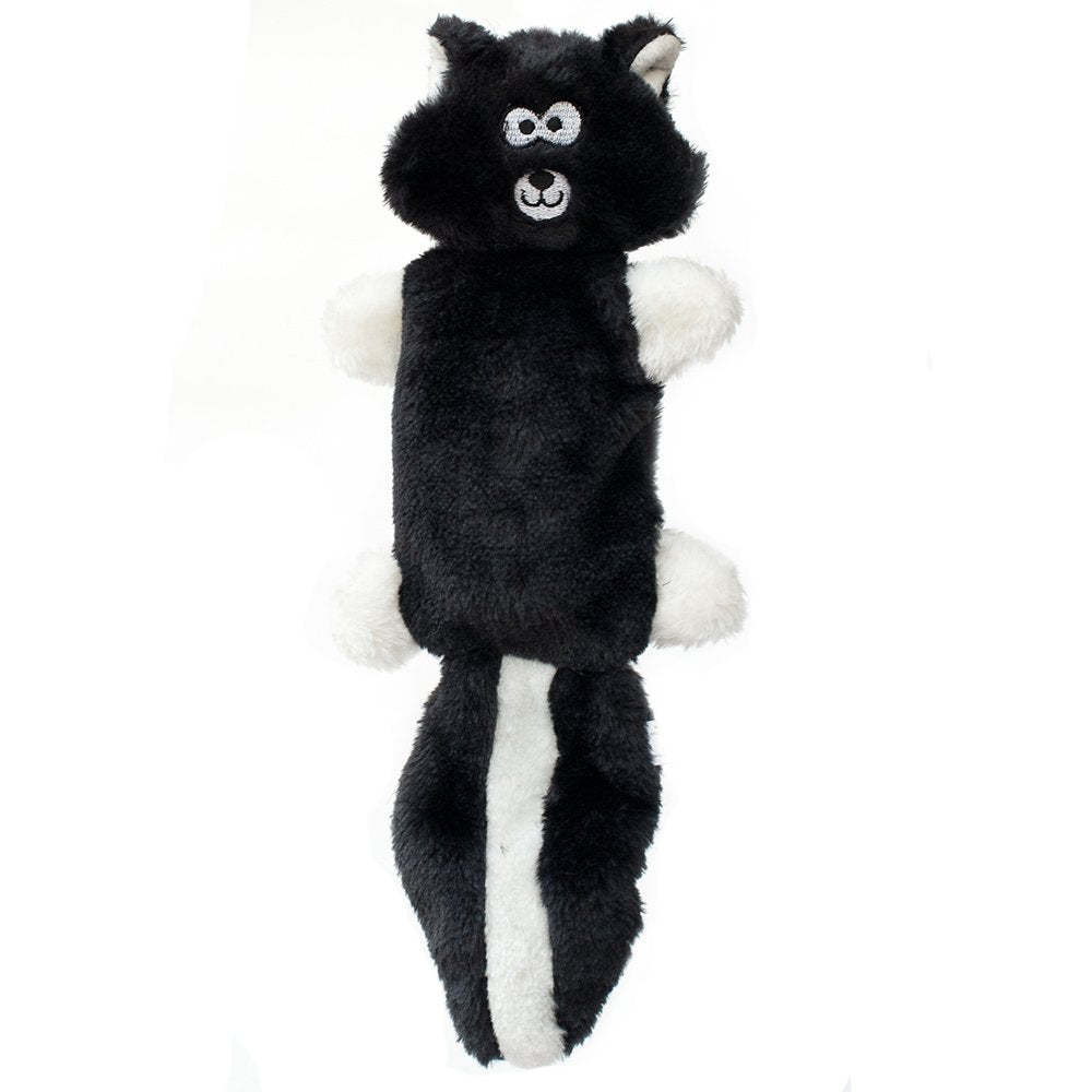 Zippy Paws Zingy Skunk - No Stuffing Durable Squeaky Plush Dog Toy