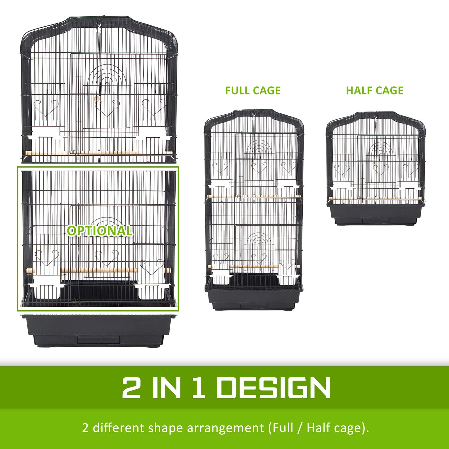 Paw Mate - Bird Cage Parrot Aviary Veer 92cm 2IN1 Design