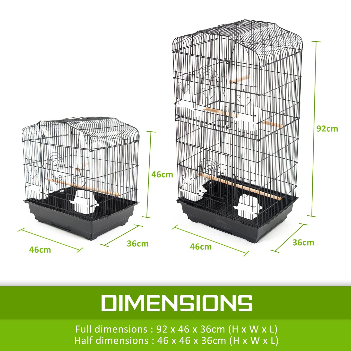 Paw Mate - Bird Cage Parrot Aviary Veer 92cm 2IN1 Design