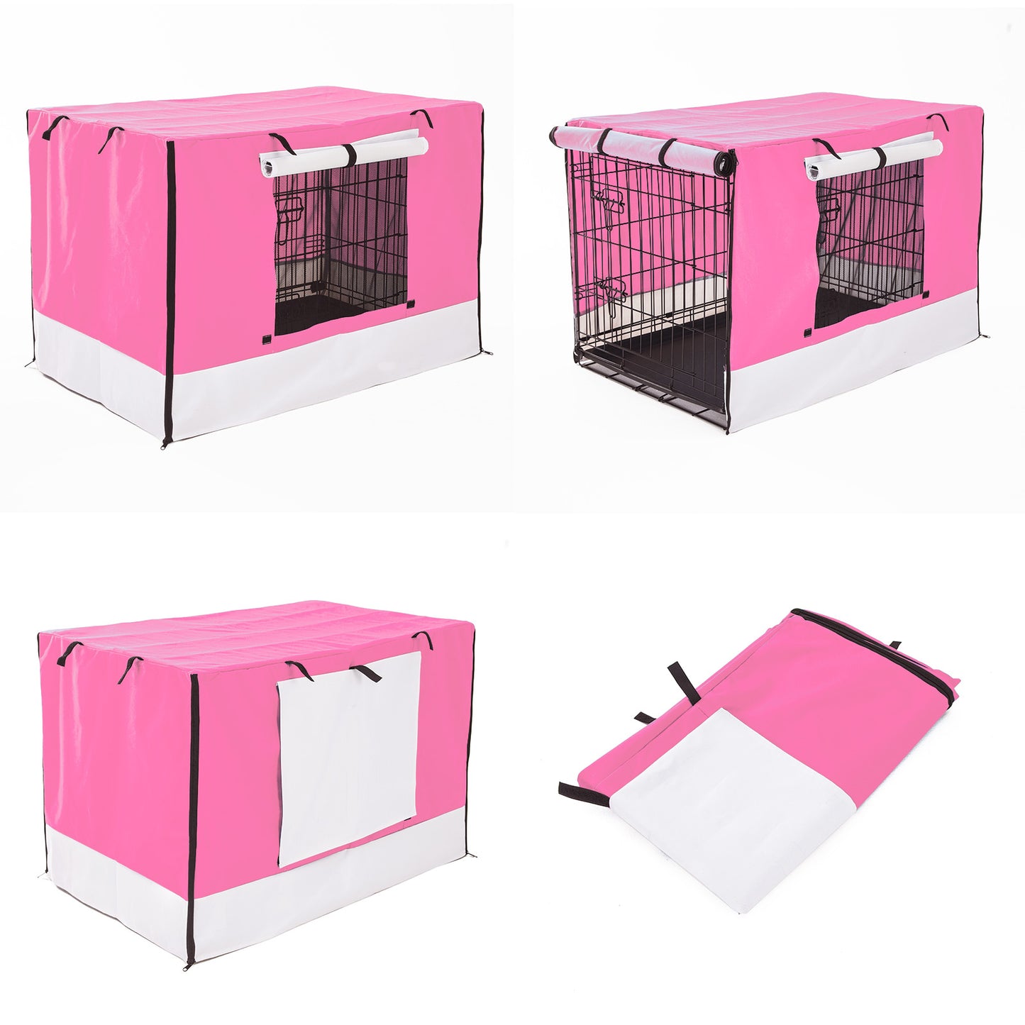 Paw Mate Cage Cover Enclosure for Wire Dog Cage Crate 48in - Pink