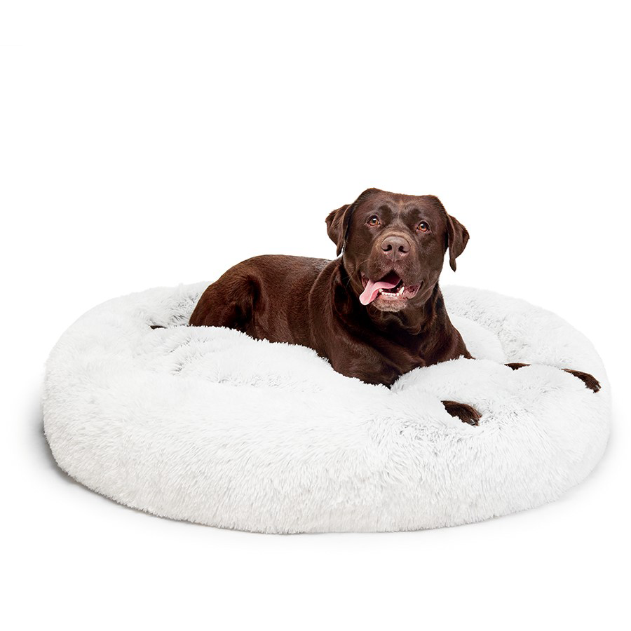 Fur King - "Aussie" Calming Dog Bed - White - 115 CM - XL