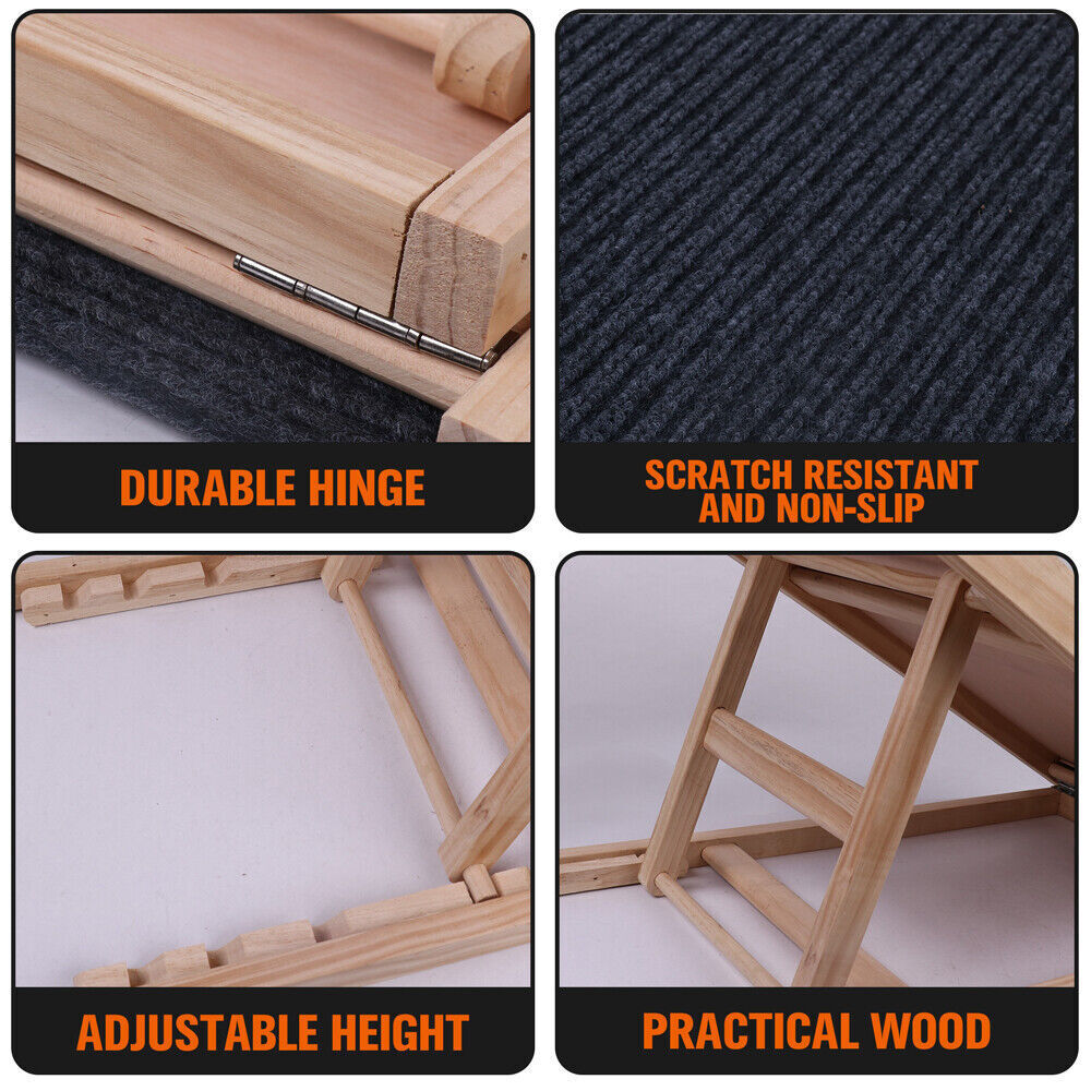 VaKa 100cm Foldable Dog Pet Ramp Adjustable Height Dogs Stairs For Bed Sofa