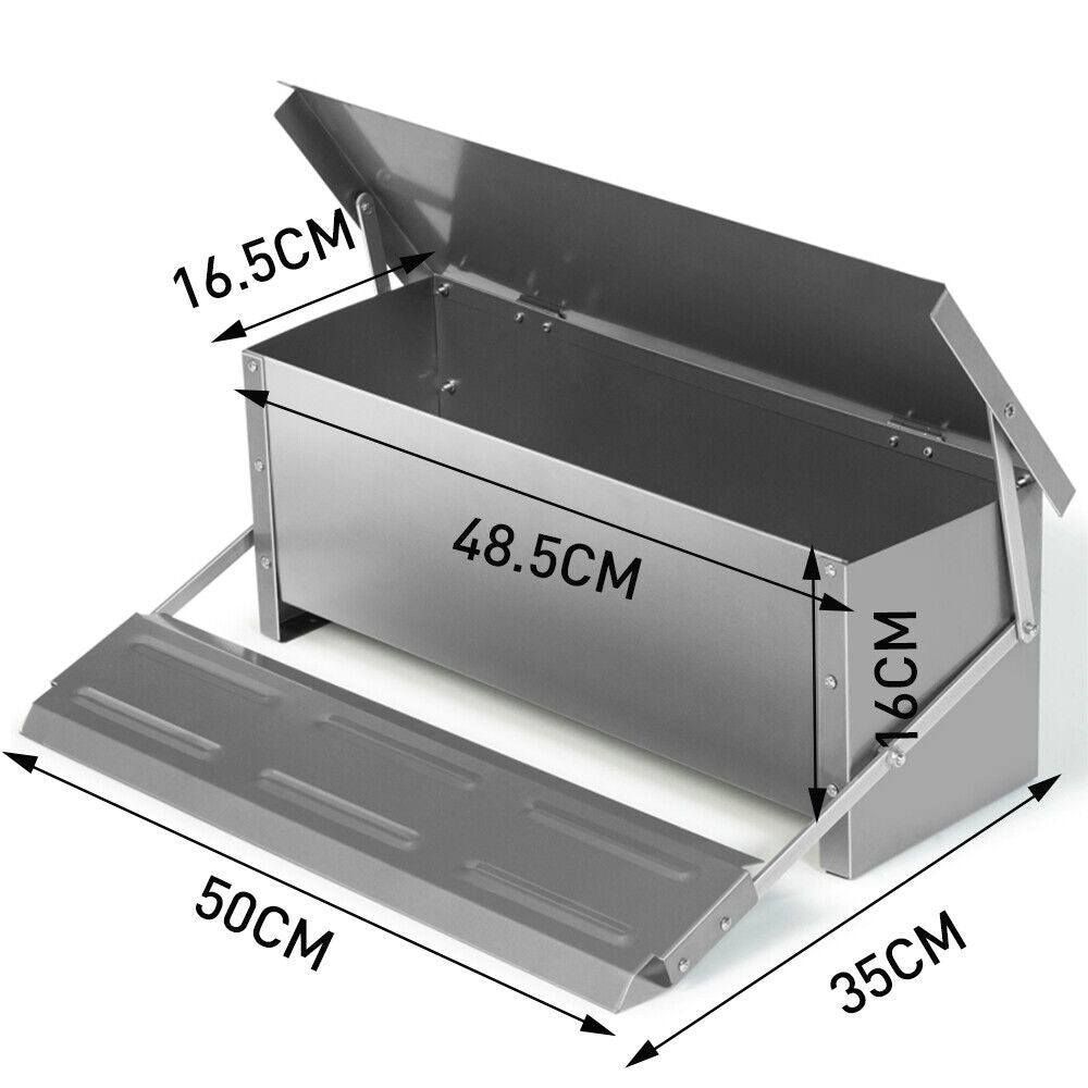 10KG Automatic Chicken Feeder – 12.5L Garden Farm Food Storage Box Stand for Poultry