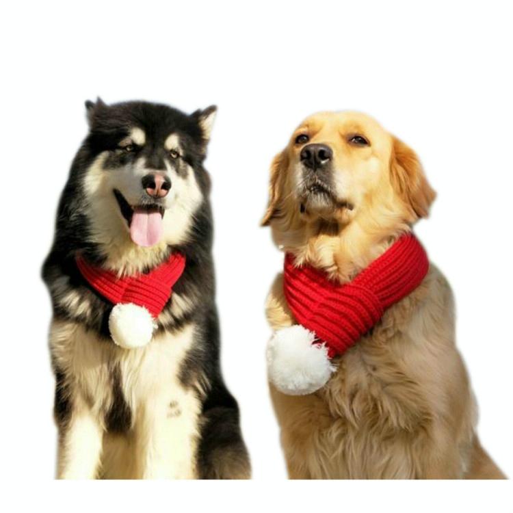 Pet Christmas Wool Scarf Saliva Towel - Size Xs