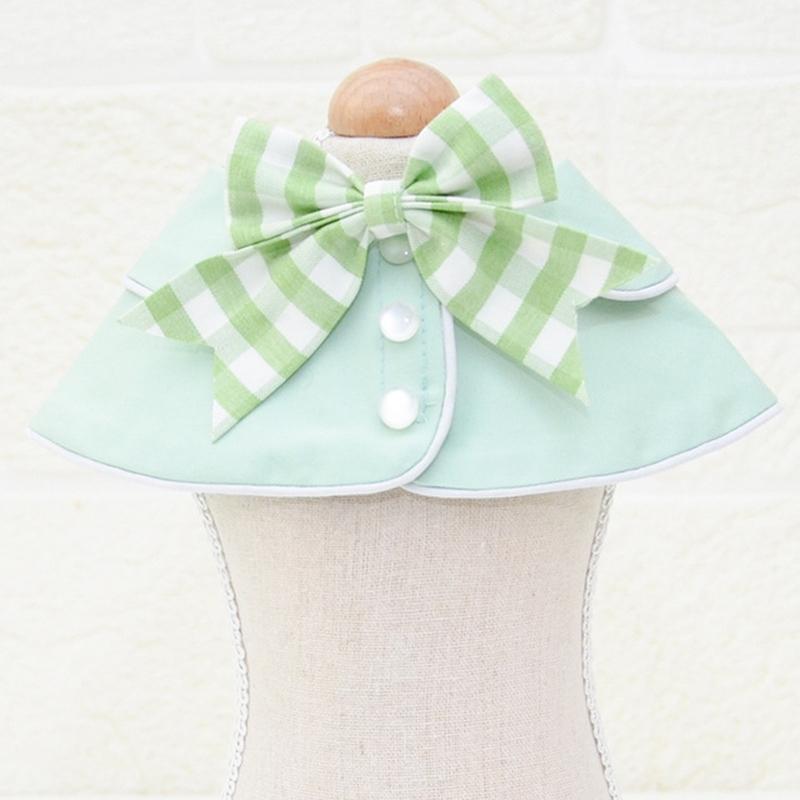 Pet Accessories Dog Small Shawl Bib Saliva Towel Triangle Scarf - Size M - Light Green