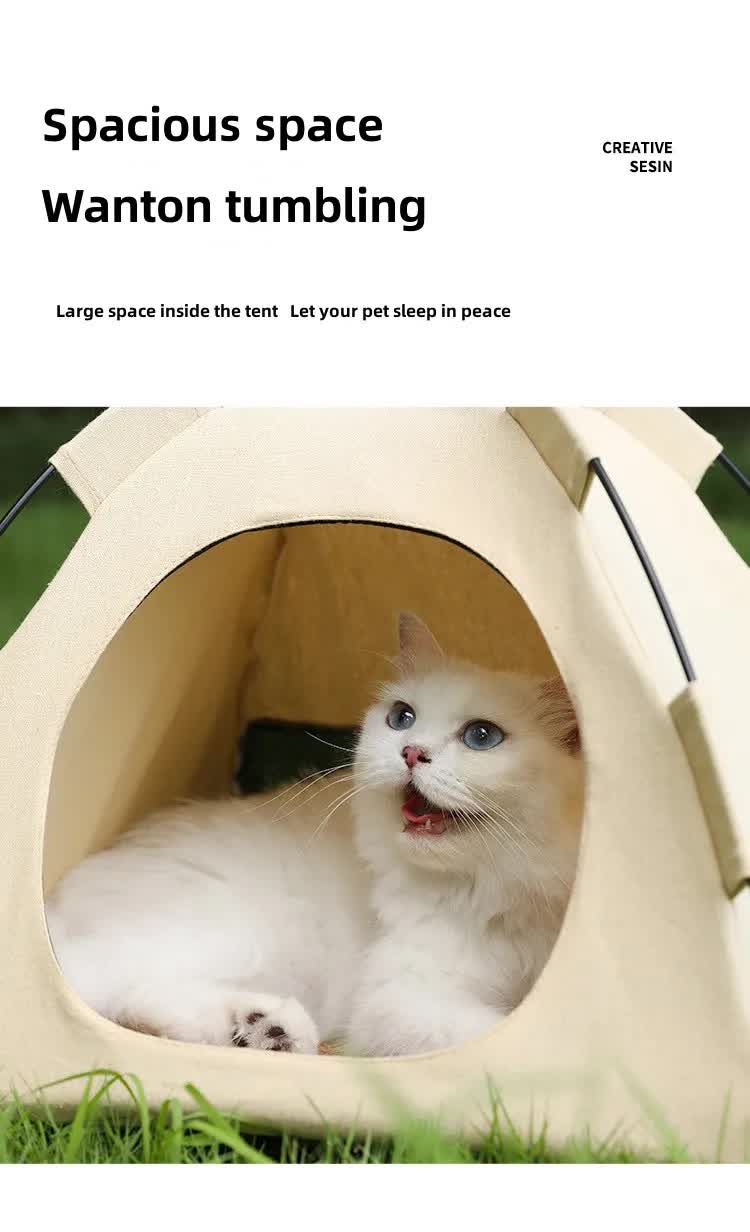 Outdoor Cat House,Pet Tent -Windproof and Dustproof Shelter for Small Pets, Pink, Size: S 35*35*30cm