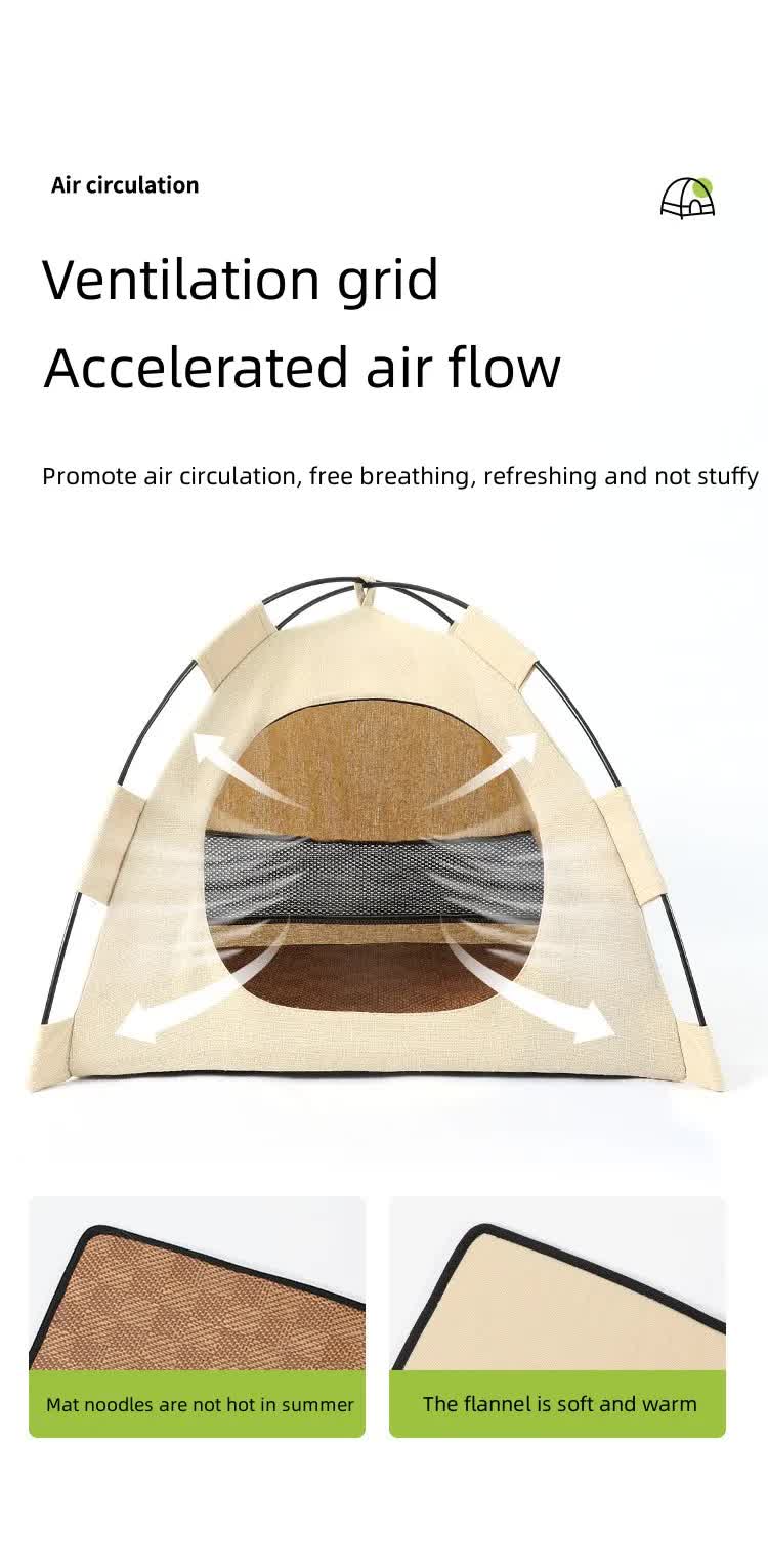 Outdoor Cat House,Pet Tent -Windproof and Dustproof Shelter for Small Pets, Pink, Size: M 40*40*37cm