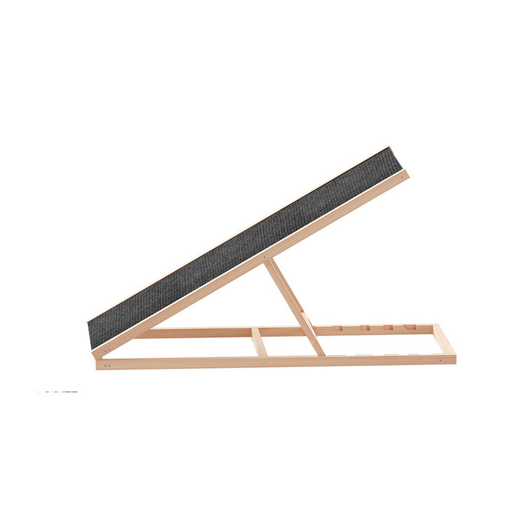 i.Pet - Adjustable Wooden Dog Ramp 100cm for Bed, Sofa, Car