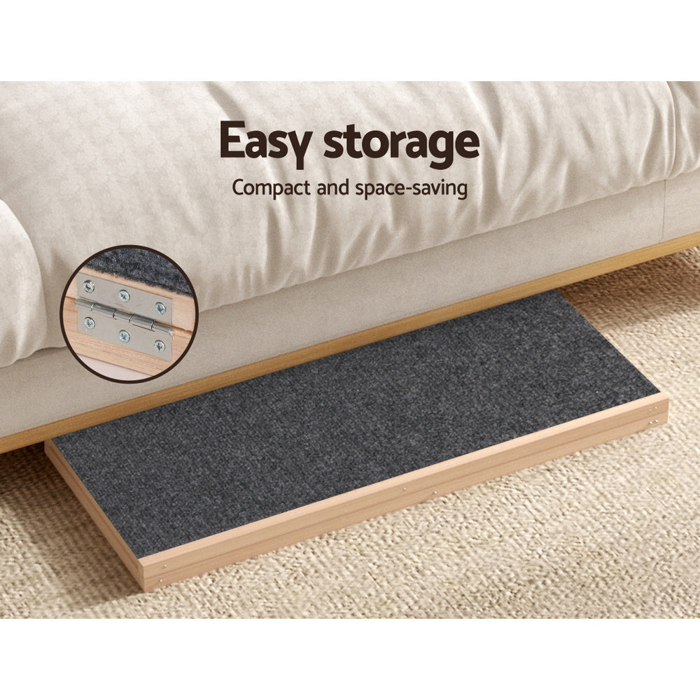 i.Pet - Adjustable Wooden Dog Ramp 100cm for Bed, Sofa, Car