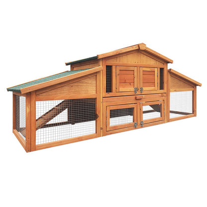 i.Pet - Large Wooden Pet Hutch 169x52x72cm