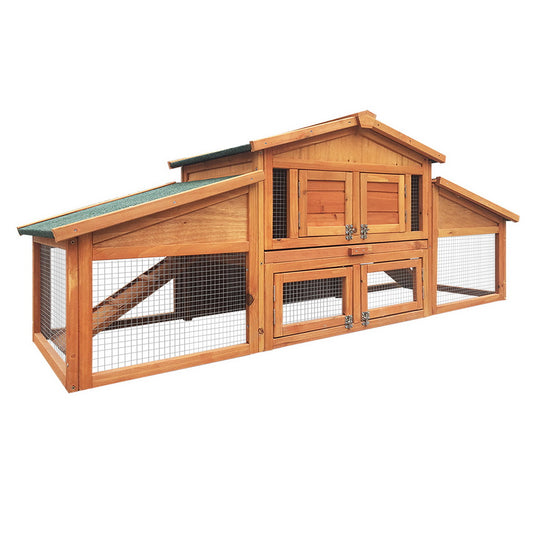 i.Pet - Large Wooden Pet Hutch 169x52x72cm