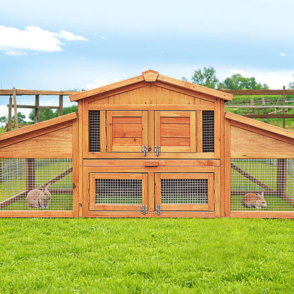 i.Pet - Large Wooden Pet Hutch 169x52x72cm