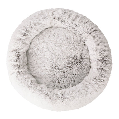i.Pet - Extra Large Calming Pet Bed for Dogs & Cats, Soft Plush, 110cm - White and Brown