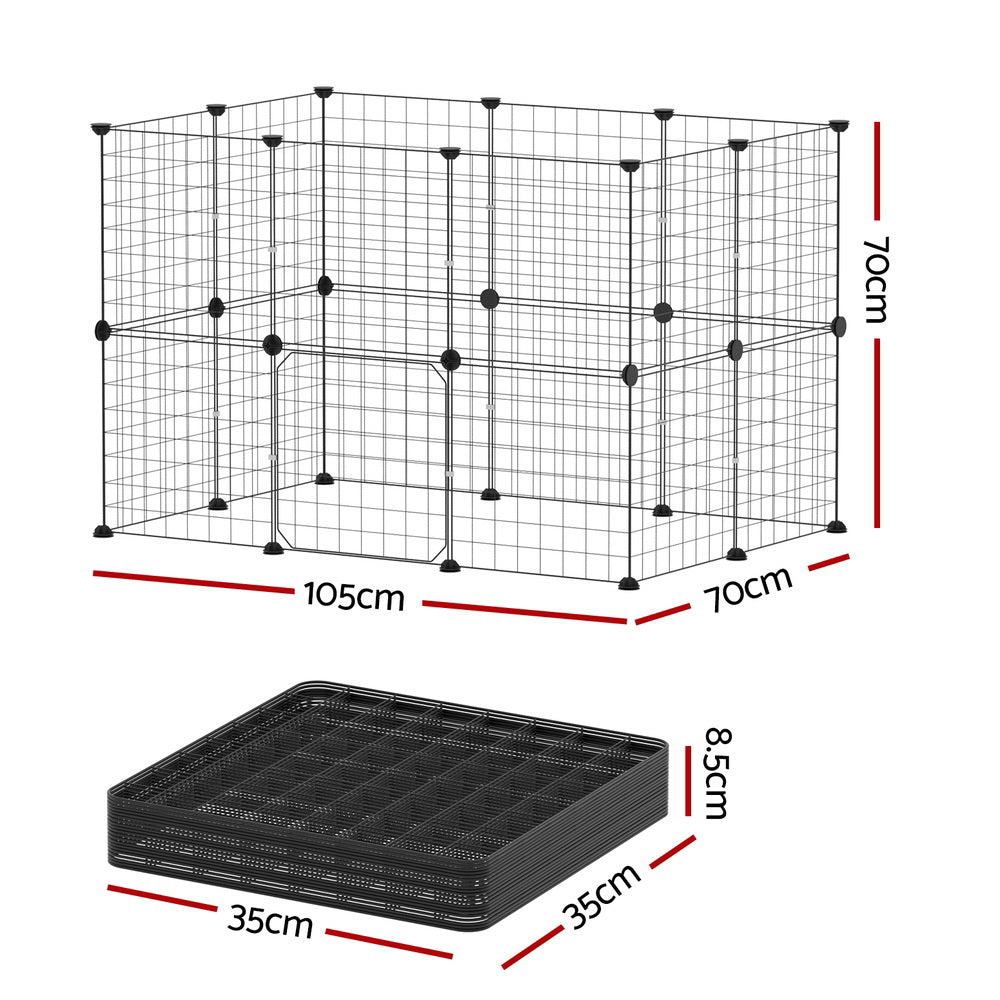 i.Pet - Pet Dog Playpen Enclosure Cage 20 Panel Puppy Fence Play Pen Foldable