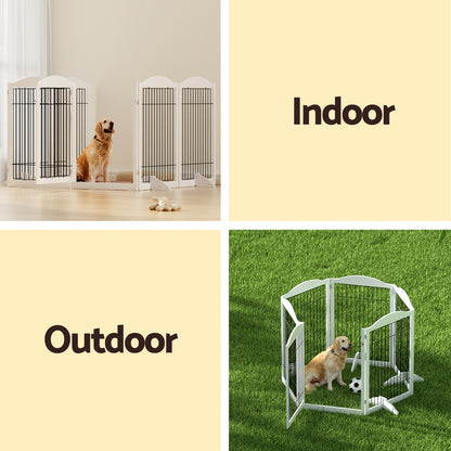 i.Pet - 6 Panel Wooden Dog Playpen Enclosure