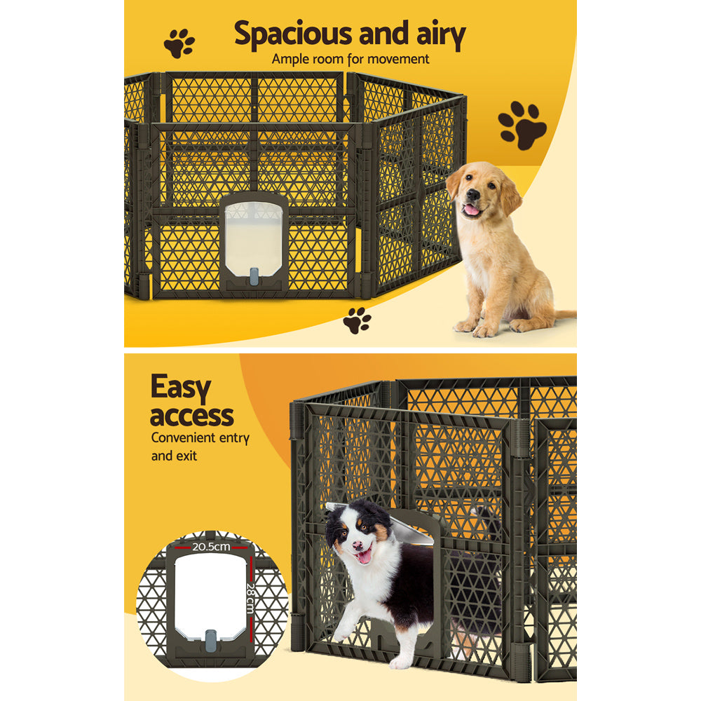 i.Pet - 6 Panel Plastic Dog Playpen Enclosure