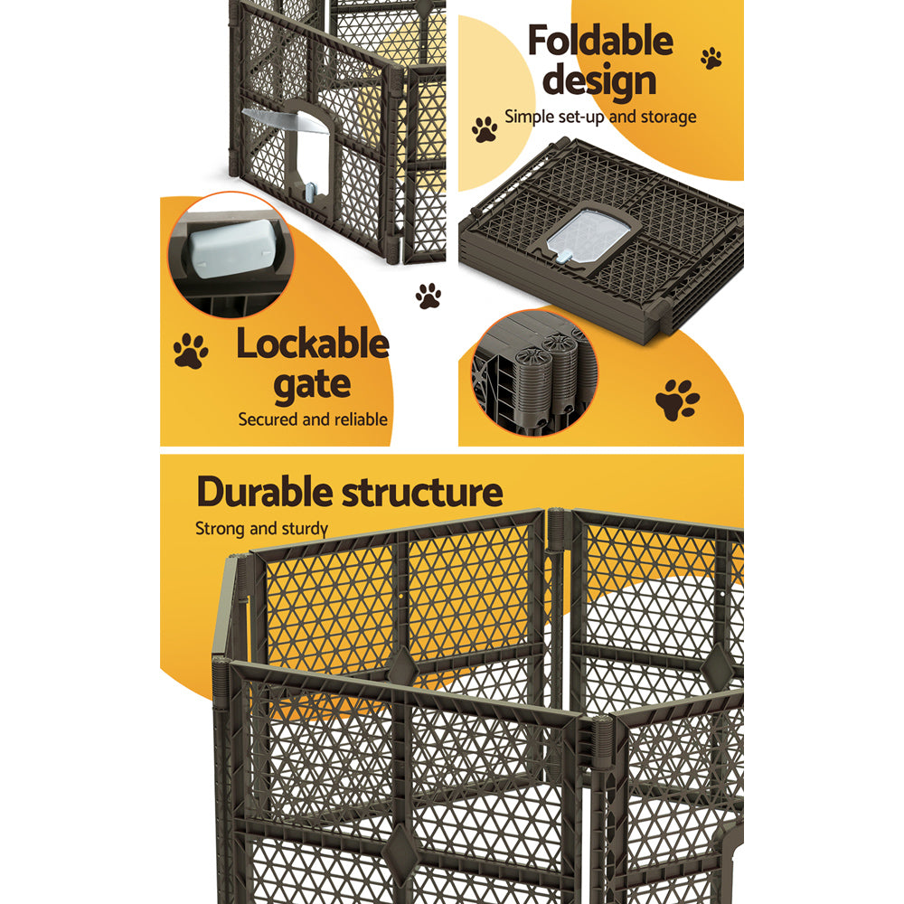 i.Pet - 6 Panel Plastic Dog Playpen Enclosure