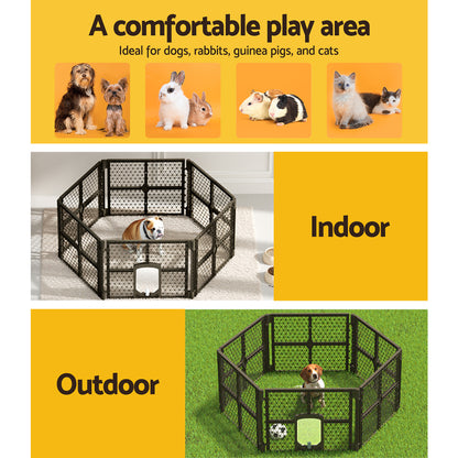 i.Pet - 6 Panel Plastic Dog Playpen Enclosure