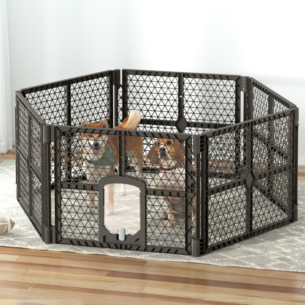 i.Pet - 6 Panel Plastic Dog Playpen Enclosure