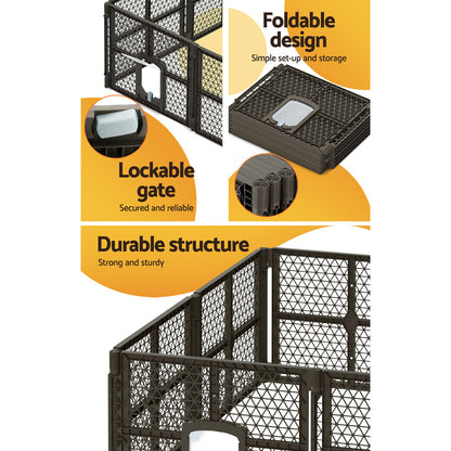 i.Pet - 8 Panel Plastic Dog Playpen Enclosure