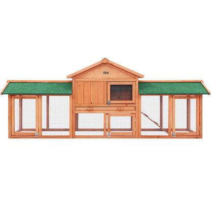 i.Pet - Large Wooden Rabbit Hutch 220cm