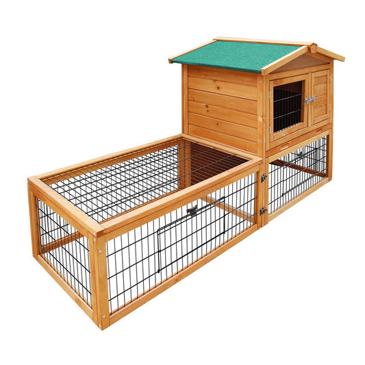 i.Pet - 155cm x 49cm x 90cm Chicken Coop and Rabbit Hutch with Large Run