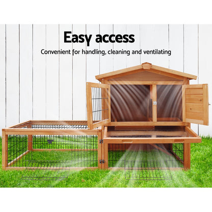 i.Pet - 155cm x 49cm x 90cm Chicken Coop and Rabbit Hutch with Large Run