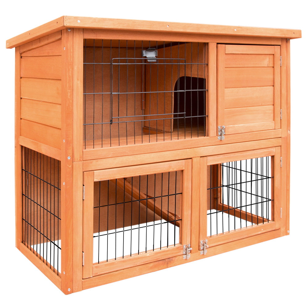i.Pet - 88cm x 40cm x 76cm Chicken Coop and Rabbit Hutch with Large Run