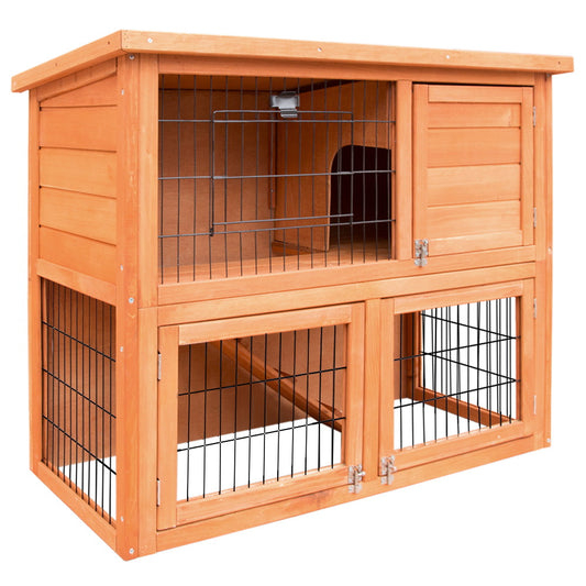 i.Pet - 88cm x 40cm x 76cm Chicken Coop and Rabbit Hutch with Large Run