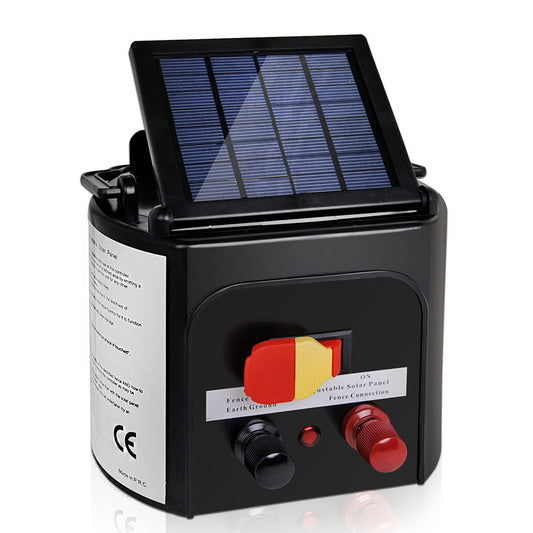 Giantz - Fence Energiser 3KM Solar Powered 0.1J Electric Fencing Charger