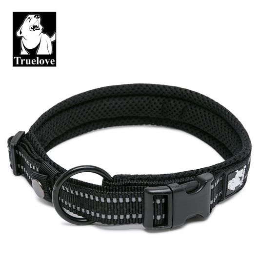 Truelove - Heavy Duty Reflective Dog Collar Black 3XL