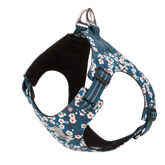 Truelove - Floral Doggy Harness Saxony Blue M